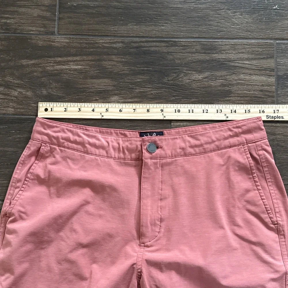Faherty All Day Shorts Men 32 Pink Stretch Chino 9 Inseam Casual